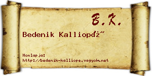 Bedenik Kalliopé névjegykártya